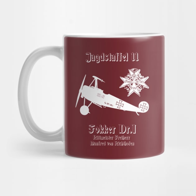 Jasta 11 Fokker DR.I German Triplane Dreidecker Richthofen Jagdstaffel Shirt by stearman